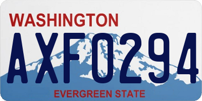 WA license plate AXF0294
