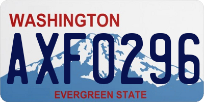 WA license plate AXF0296