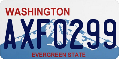 WA license plate AXF0299