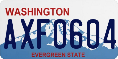 WA license plate AXF0604
