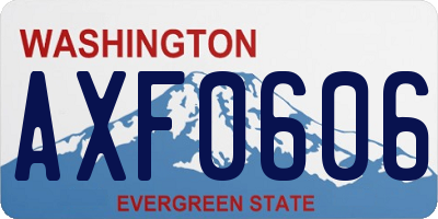 WA license plate AXF0606