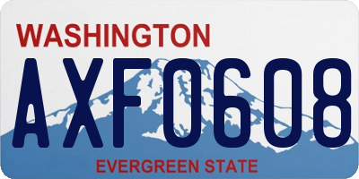WA license plate AXF0608