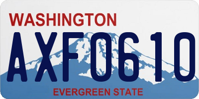 WA license plate AXF0610