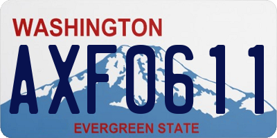 WA license plate AXF0611