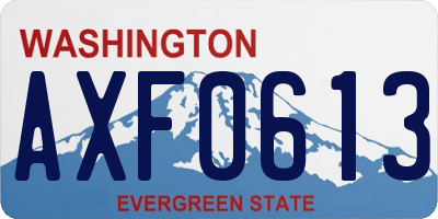 WA license plate AXF0613