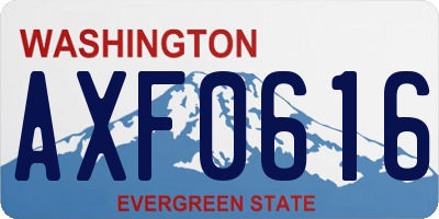 WA license plate AXF0616