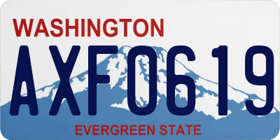 WA license plate AXF0619