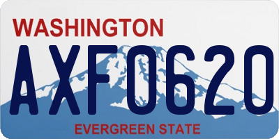 WA license plate AXF0620