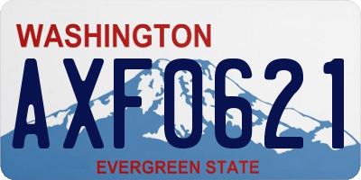 WA license plate AXF0621