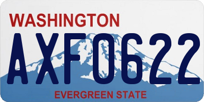 WA license plate AXF0622