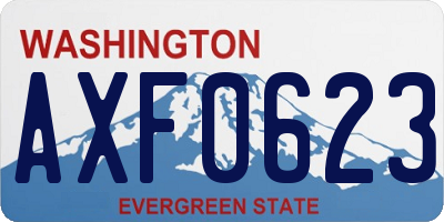 WA license plate AXF0623