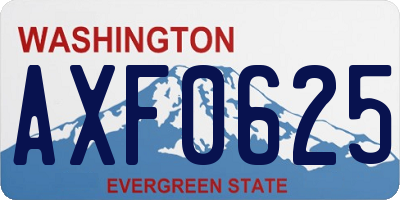 WA license plate AXF0625