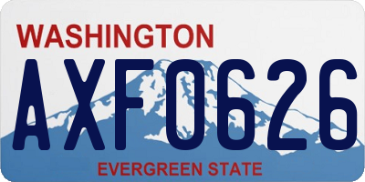 WA license plate AXF0626