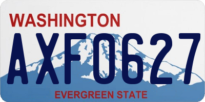 WA license plate AXF0627