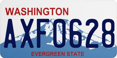 WA license plate AXF0628