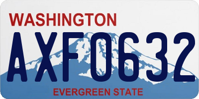 WA license plate AXF0632