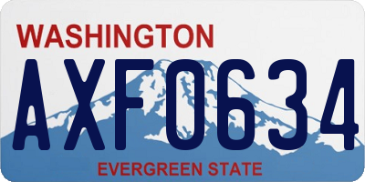 WA license plate AXF0634