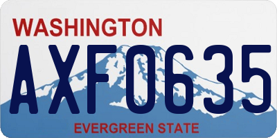 WA license plate AXF0635