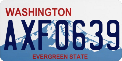 WA license plate AXF0639