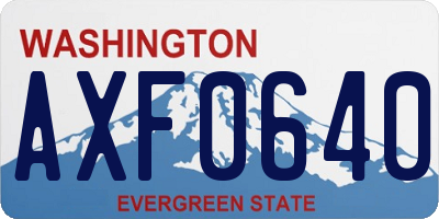 WA license plate AXF0640