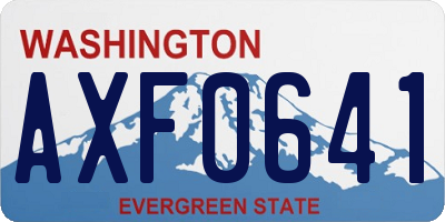 WA license plate AXF0641