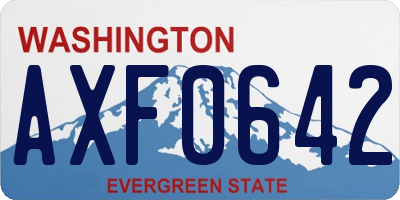 WA license plate AXF0642
