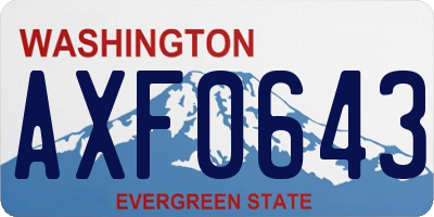 WA license plate AXF0643