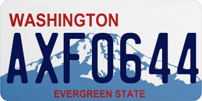 WA license plate AXF0644