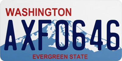 WA license plate AXF0646