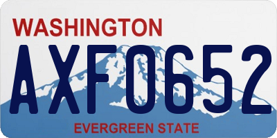 WA license plate AXF0652
