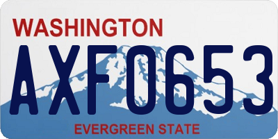 WA license plate AXF0653
