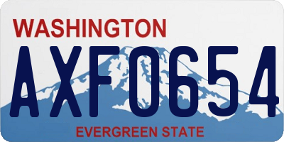 WA license plate AXF0654