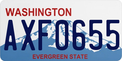 WA license plate AXF0655