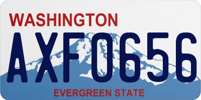 WA license plate AXF0656