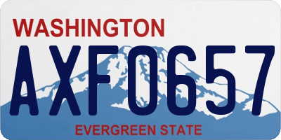 WA license plate AXF0657