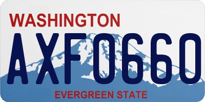 WA license plate AXF0660