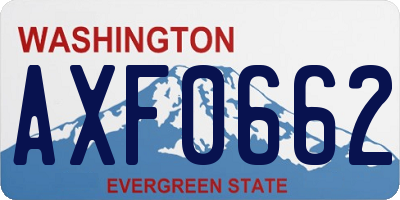 WA license plate AXF0662