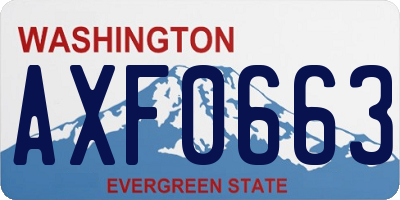 WA license plate AXF0663