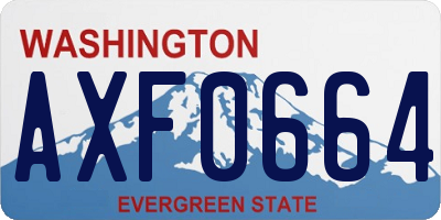 WA license plate AXF0664