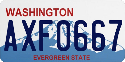 WA license plate AXF0667