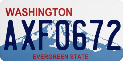 WA license plate AXF0672