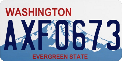 WA license plate AXF0673