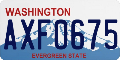 WA license plate AXF0675