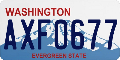 WA license plate AXF0677