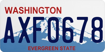 WA license plate AXF0678
