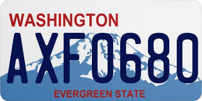 WA license plate AXF0680