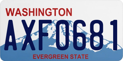 WA license plate AXF0681