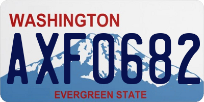 WA license plate AXF0682