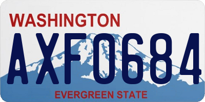 WA license plate AXF0684