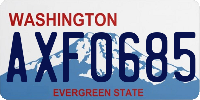 WA license plate AXF0685
